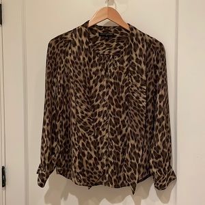 Banana Republic Leopard shirt with a tie